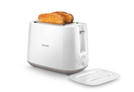Philips Daily Collection Toaster HD2582/00 8 settings Integrated bun warming rack Compact design Dust cover