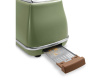DELONGHI Icona Vintage Toaster CTOV 2103.GR 900W, Stainless steel, Crumb tray, Defrost, Green
