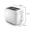 Philips Toaster | HD2511/00 3000 Series | Number of slots 2 | Housing material Metal | Valge