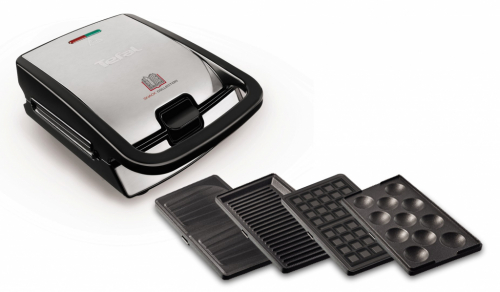 Tefal SW854D sandwich maker 700 W Black, Stainless steel