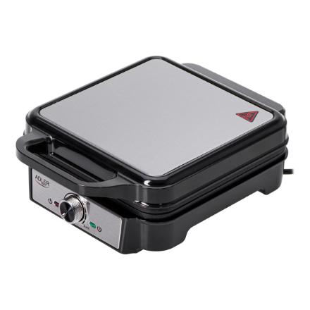 Adler Waffle Maker | AD 3083 | 1800 W | Number of pastry 4 | Belgium | Silver/Black