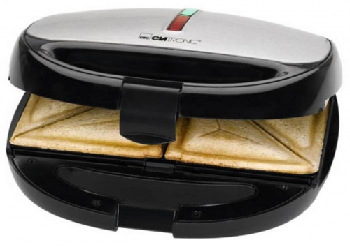 Clatronic ST/WA 3670 sandwich maker 800 W Black, Stainless steel