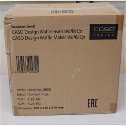 Taastatud. Caso WaffleUp Waffle Maker, 800 W, Stainless Steel, DAMAGED PACKAGING | Caso WaffleUp | Waffle Maker | 800 W | Number of pastry 1 | Waffle | Silver | DEMO