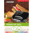 Mesko | Sandwich maker | MS 3032 | 750 W | Number of plates 1 | Number of pastry 2 | Must