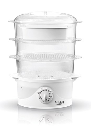 Adler AD 633 steam cooker 3 basket(s) White Freestanding 800 W