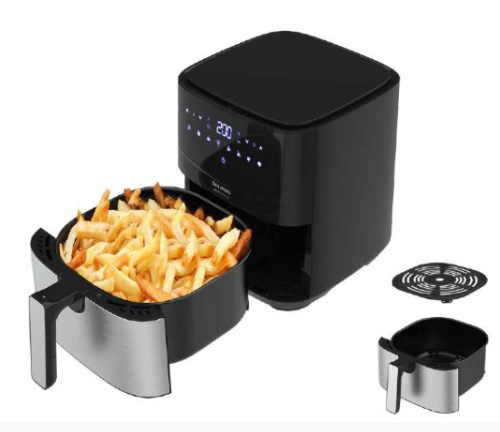 Taurus AF1450XD Single 5 L Stand-alone 1450 W Hot air fryer Black, Stainless steel