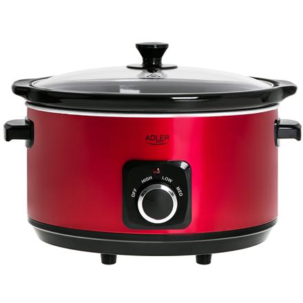 Adler | Slow cooker | AD 6413r | 290 W | 5.8 L | Number of programs 3 | Red