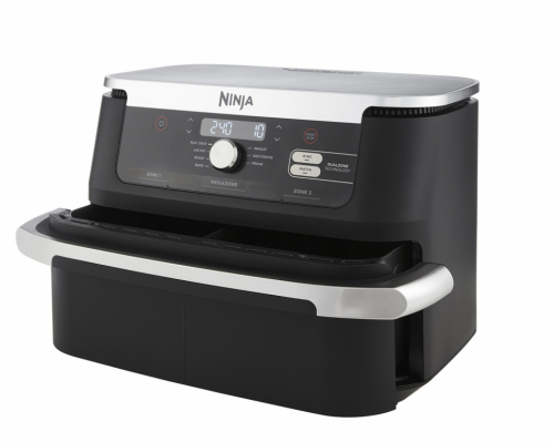 Ninja AF500EU fryer Double 10.4 L Stand-alone 2470 W Hot air fryer Black, Stainless steel