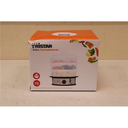 Восстановленный. Tristar VS-3914 Food Steamer BPA free, Stainless Steel | Tristar | Food Steamer | VS-3914 | Silver | 1200 W | Capacity 11 L | DAMAGED PACKAGING | Number of baskets 3