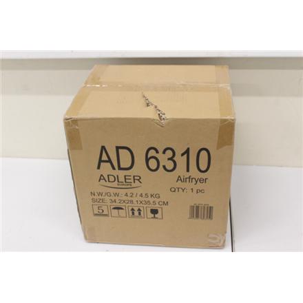 Renew. Adler AD 6310 Airfryer, Capacity 3L, Black | Adler | Airfryer | AD 6310 | Power 2200 W | Capacity 3 L | High-volume hot-air circulation technology | Black | DAMAGED PACKAGING