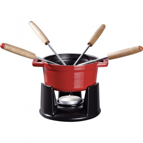 Mini fondue set Staub - 10 cm, Red