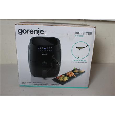 Восстановленный. Gorenje AF1409DB Fryer, 3,5 L, 1400 W, Black | Gorenje | Air Fryer | AF1409DB | Power 1400 W | Capacity 3.5 L | Black | DAMAGED PACKAGING