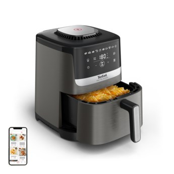 Tefal Easy Fry Silence EY551HE0 fryer Single 5 L Stand-alone Hot air fryer Black, Grey, Stainless steel