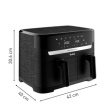 TEFAL Dual Easy Fry Essential Airfryer EY901N, Power 2700 W, Capacity 8.3 L, Black