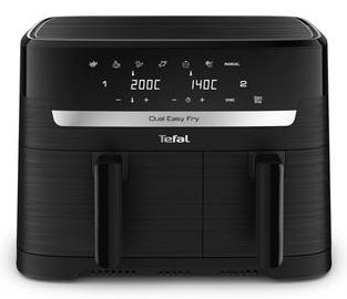 TEFAL Dual Easy Fry Essential Airfryer EY901N, Power 2700 W, Capacity 8.3 L, Black