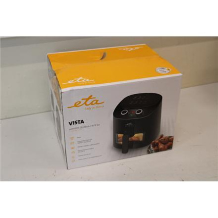 Taastatud.  | ETA | Hot air fryer | ETA016890000 Vista | Power 1300 W | Capacity 4.3 L | Hot air technology | Black | DAMAGE PACKAGING