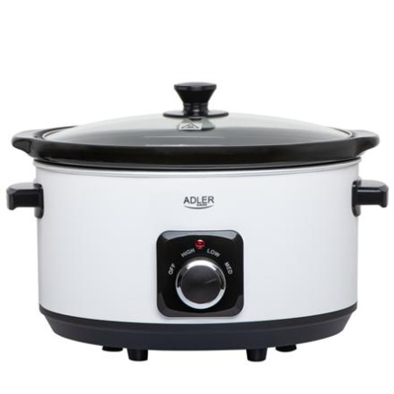 Adler | Slow Cooker | AD 6413w | 290 W | 5.8 L | Number of programs 3 | Valge