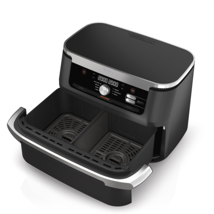 Ninja AF500EU fryer Double 10.4 L Stand-alone 2470 W Hot air fryer Черный, Stainless steel