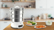 Tefal Convenient Series Deluxe VC502D steam cooker 3 basket(s) Countertop 900 W Stainless steel, Valge
