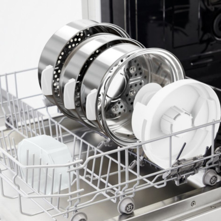 Tefal Convenient Series Deluxe VC502D steam cooker 3 basket(s) Countertop 900 W Stainless steel, Valge