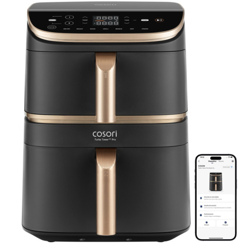 Cosori Turbo Tower Pro Smart Single 10.8 L Stand-alone 2630 W Hot air fryer Must, Gold
