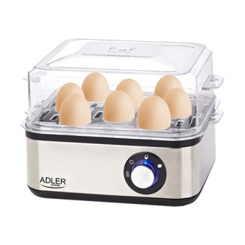 Adler AD 4486 egg cooker 8 egg(s) 800 W Черный,Satin steel,Transparent