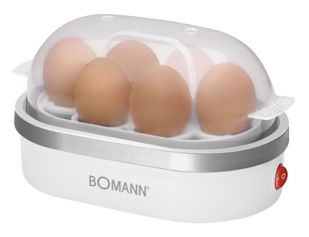 Bomann EK 5022 CB 6 egg(s) 400 W Silver, Transparent, White