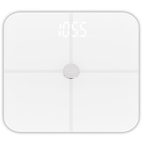 Adler Smart Bathroom Scale | AD 8187 | Maximum weight (capacity) 180 kg | Accuracy 100 g | Body Mass Index (BMI) measuring | White