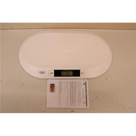 Восстановленный. Adler AD 8139 Child Scale | Adler | Adler AD 8139 | Maximum weight (capacity) 20 kg | Accuracy 10 g | White | DAMAGED PACKAGING