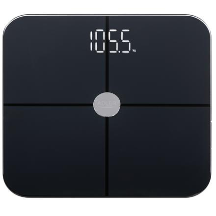 Adler Smart Bathroom Scale | AD 8187 | Maximum weight (capacity) 180 kg | Accuracy 100 g | Body Mass Index (BMI) measuring | Black 451172