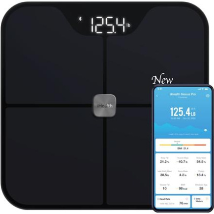 iHealth | Wireless Body Composition Scale | Nexus Pro | Maximum weight (capacity) 181 kg | Body Mass Index (BMI) measuring | Must