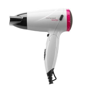 Concept Beautiful VV5740 foldable hair dryer, white and pink