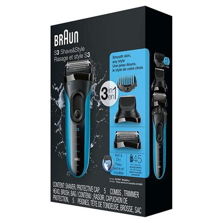 Braun | Shaver with trimmer | Series 3 Shave&Style 3010BT | Black/Blue