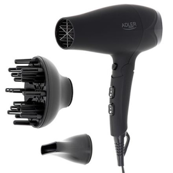 Adler | Hair dryer | AD 2267 | 2100 W | Number of temperature settings 3 | Diffuser nozzle | Черный