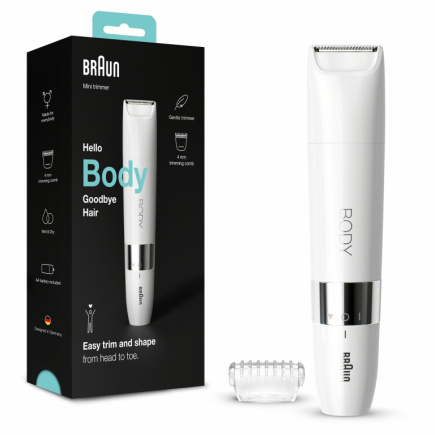 Braun Body BS1000 Mini-Krperhaartrimmer (wei/chrom)