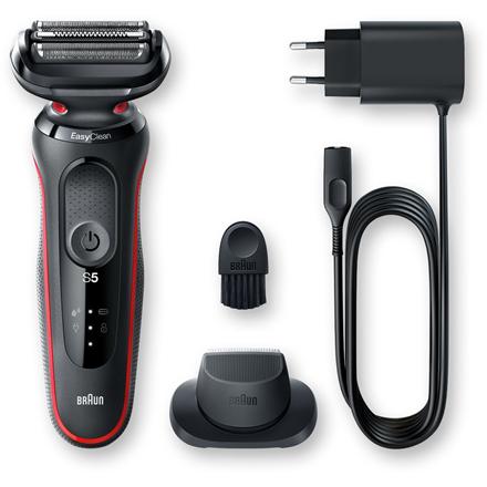 Braun | Shaver | 51-R1200s | Operating time (max) 50 min | Wet & Dry | Black/Red 376387