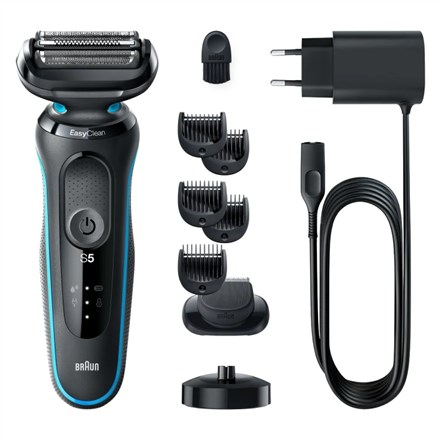 Braun Shaver 51-M4500cs Operating time (max) 50 min, Wet & Dry, Black/Blue