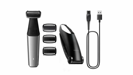 Philips 5000 series showerproof body groomer BG5021/15 long attachment for hard to reach areas,  skin friendly shaver 3 click-on combs