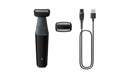 Philips 3000 series showerproof groin and body trimmer BG3017/01 Skin friendly shaver 1 click-on comb, 3mm 50min cordless use/8h charge.