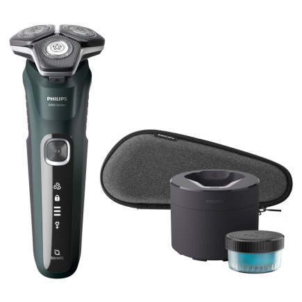 Philips Series 5000 wet and dry electric shaver S5884/50, SkinIQ, SteelPrecision blades, 360-D flexible heads, PowerAdapt Sensor
