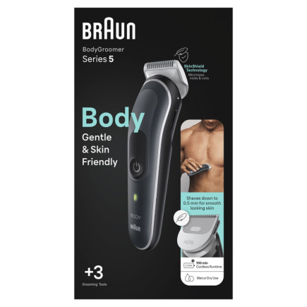 Braun BodyGroomer Body groomer 5 BG5350, with SkinShield technology and 2 attachments