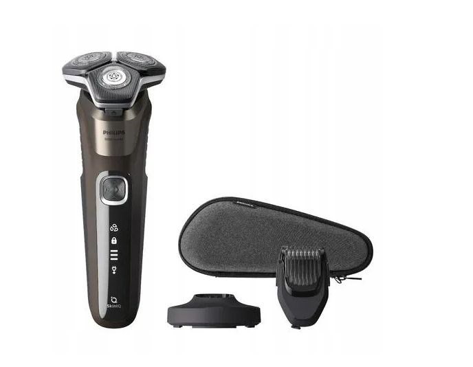 Tootefoto - Men's electric shaver, brown + case, Philips 5000 series S5886/38