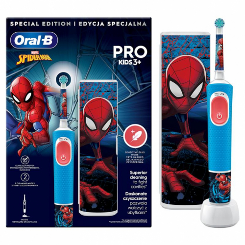 Braun Oral-B Vitality PRO Kids, Spiderman - Elektriline hambahari + vutlar / D103SPIDERMAN.TC