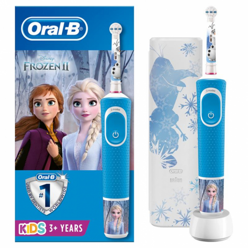 Braun Oral-B Frozen II, sinine - Elektriline hambahari + vutlar / D100FROZEN.TRAVEL