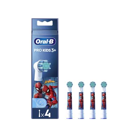 Oral-B Replacement Toothbrush Heads | EB10 4 refill Spiderman | Heads | For kids | Number of brush heads included 4