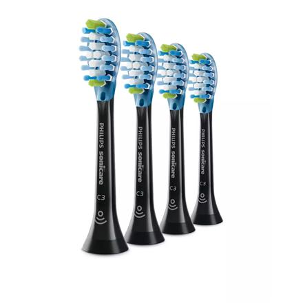 Philips | Toothbrush Heads | HX9044/33 Sonicare C3 Premium Plaque | Heads | For adults | Number of brush heads included 4 | Number of teeth brushing modes Does not apply | Sonic technology | Black