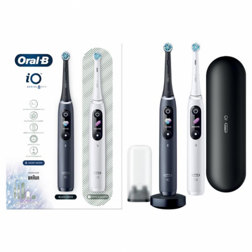 Braun Oral-B iO 8 Duo, 2 tk, must/valge - Elektriliste Hambaharjade komplekt / IO8DUOWB