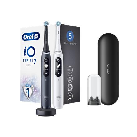 Oral-B Electric toothbrush | iO 7 Duo Pack | Rechargeable | For adults | Number of brush heads included 2 | Number of teeth brushing modes 5 | White/Black Onyx