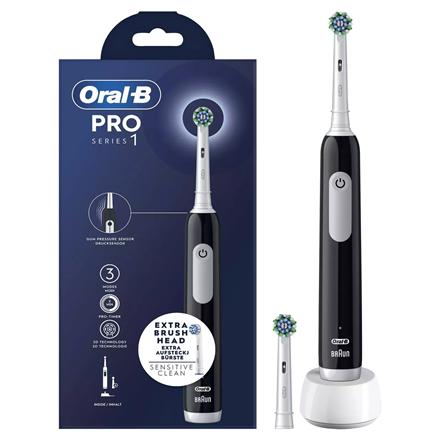 Oral-B Oscillating Toothbrush | Pro Series 1 | Rechargeable | For adults | Number of brush heads included 2 | Number of teeth brushing modes 3 | Black/White