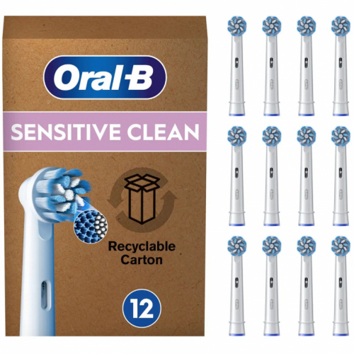 Oral-B Aufsteckbürsten Sensitive Clean 12-Pack Weiß